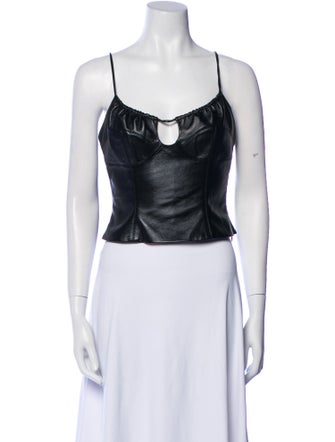 Aya Muse Square Neckline Sleeveless Crop Top