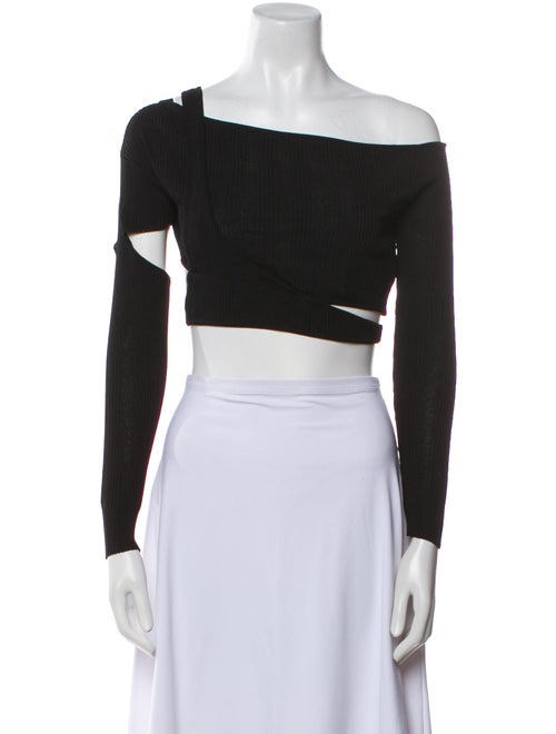 Aya Muse Off-The-Shoulder Long Sleeve Crop Top