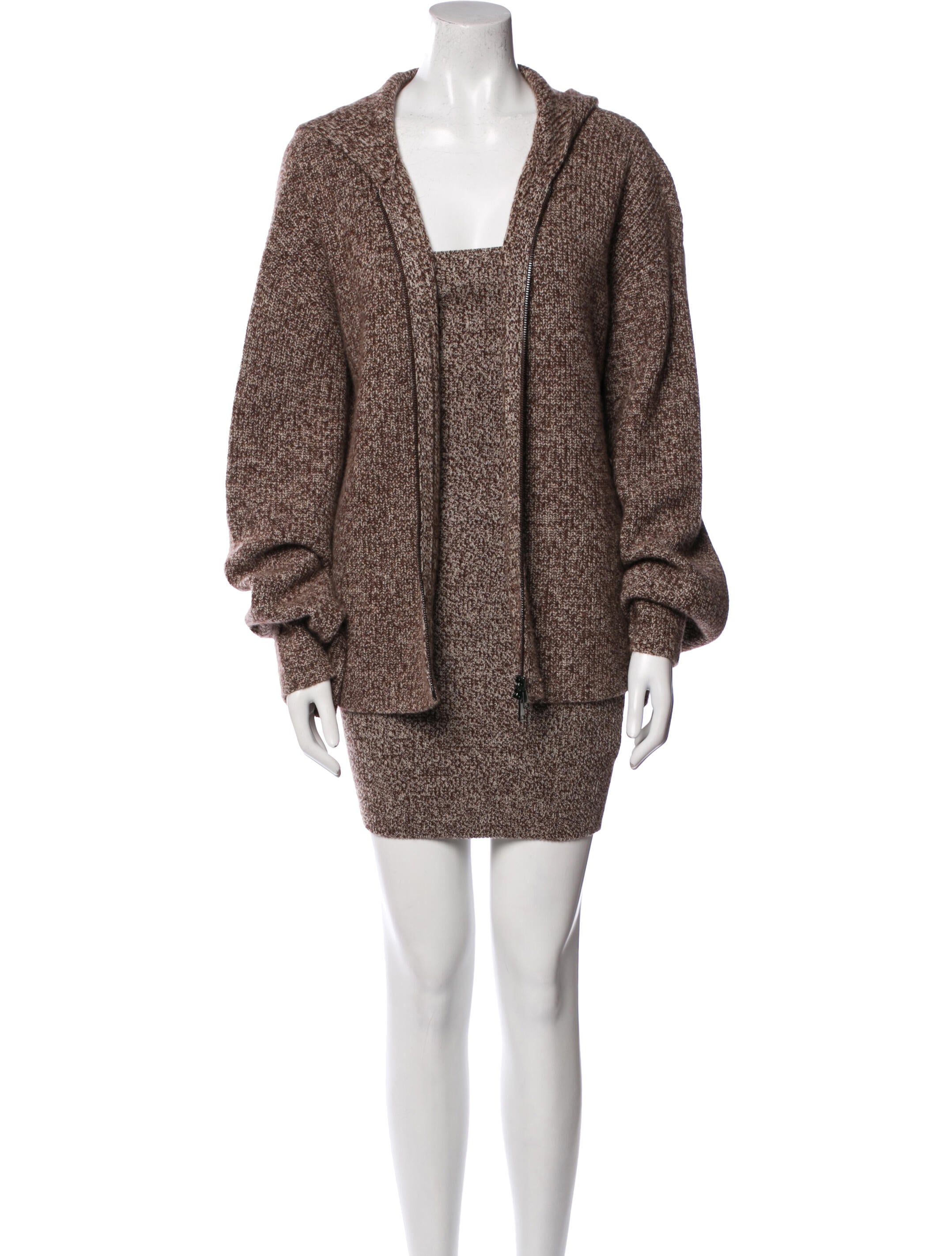 Aya Muse Cashmere Tweed Pattern Dress Set w/ Tags