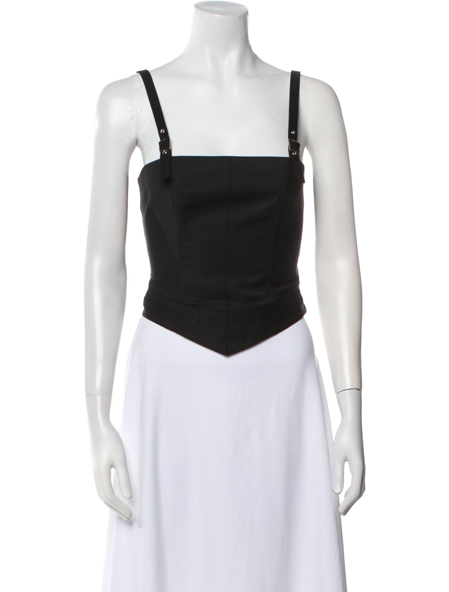 Aya Muse Wool Square Neckline Crop Top