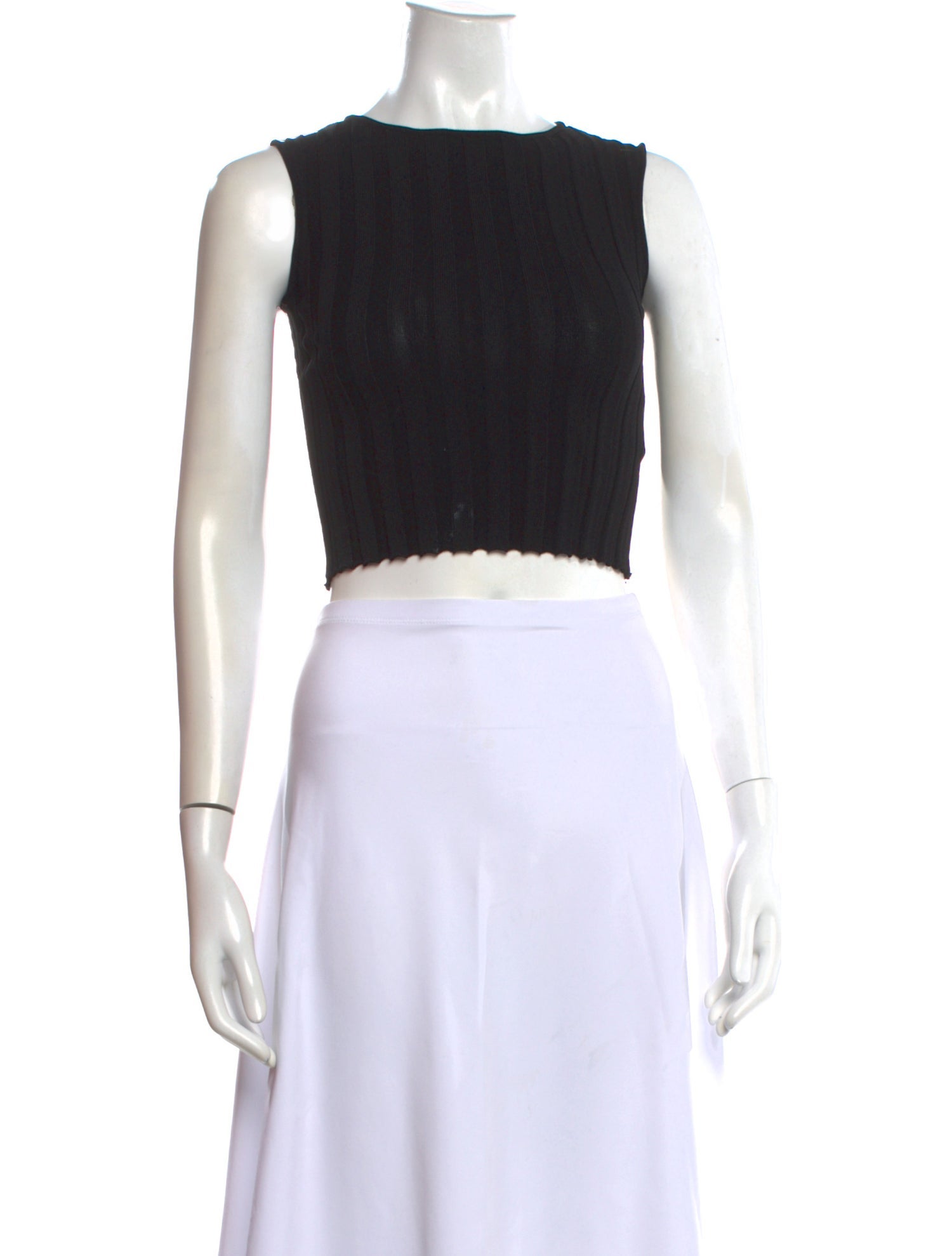 Aya Muse Crew Neck Sleeveless Crop Top