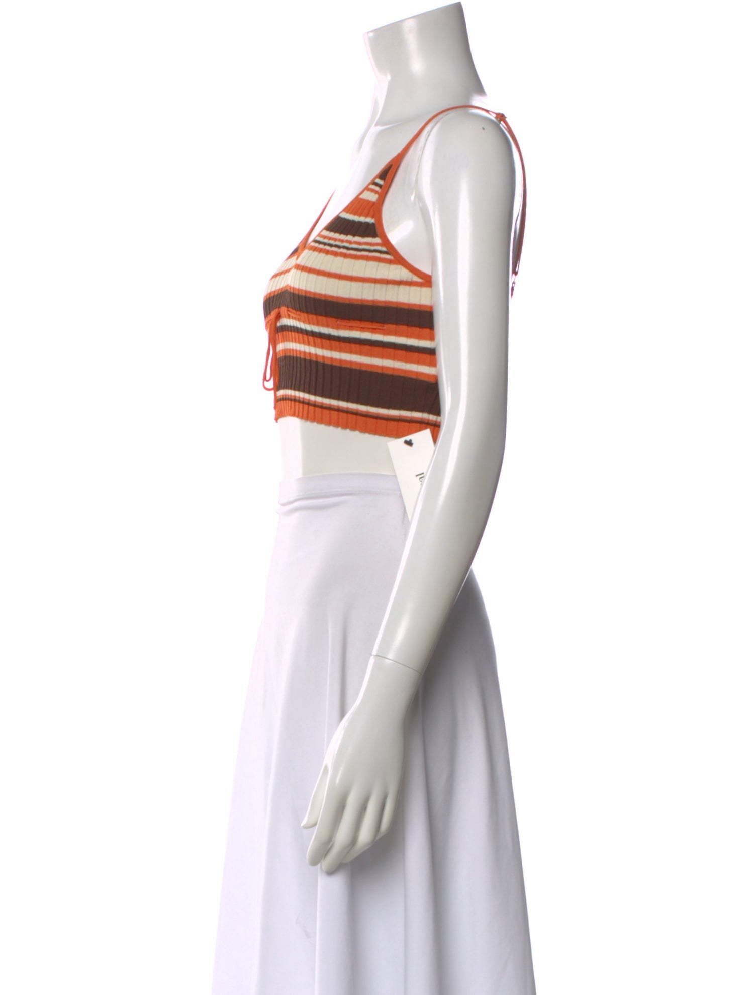 Aya Muse Striped V-Neck Crop Top