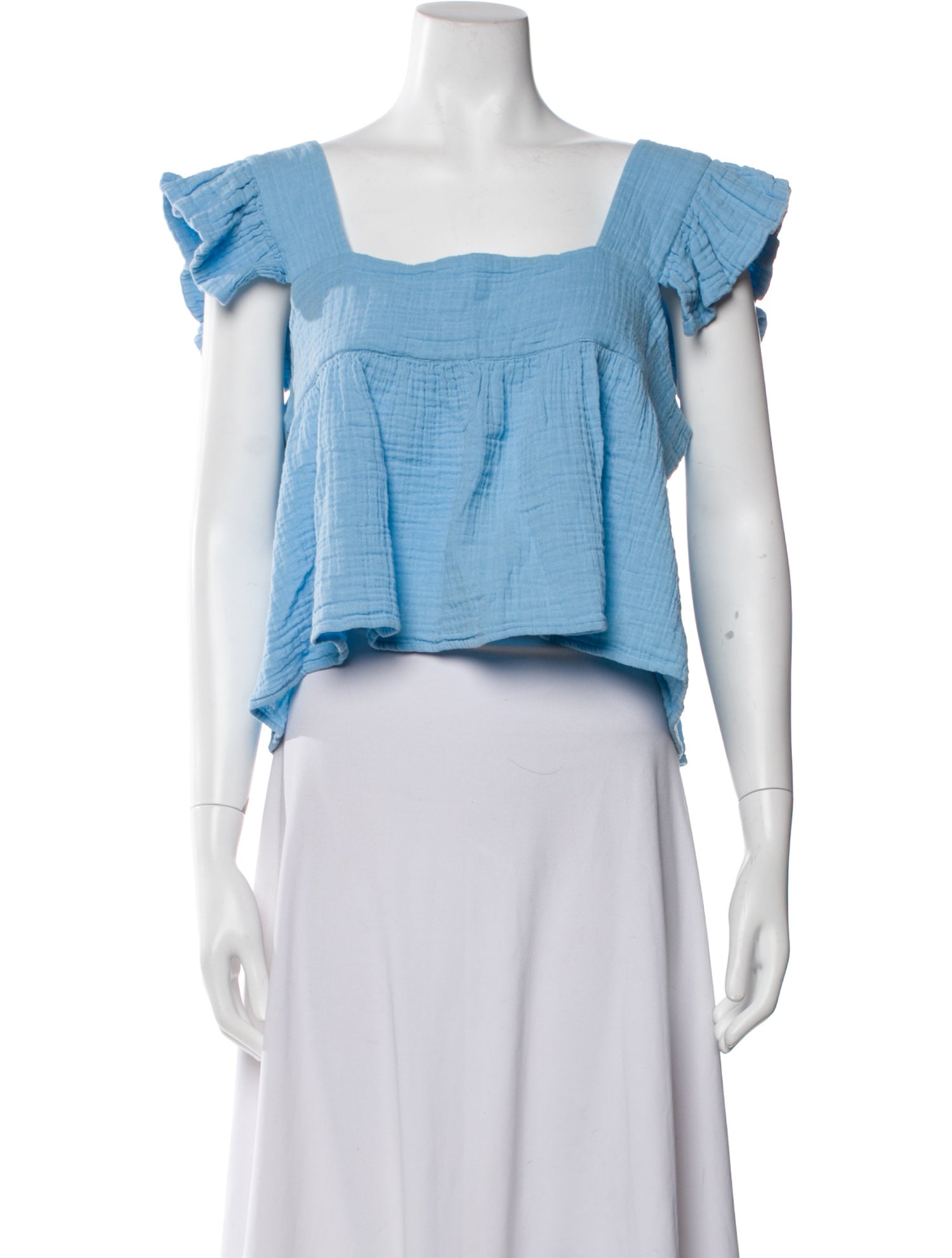 Anaak Square Neckline Short Sleeve Crop Top