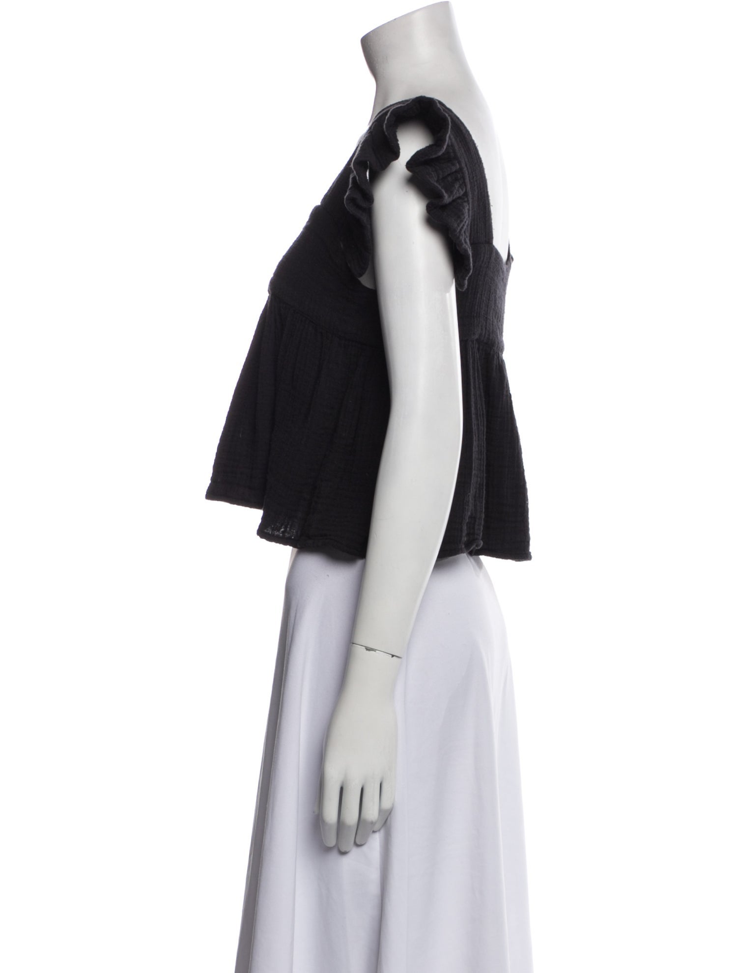 Anaak Square Neckline Short Sleeve Crop Top