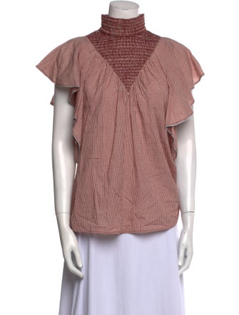 Anaak Plaid Print Turtleneck Top