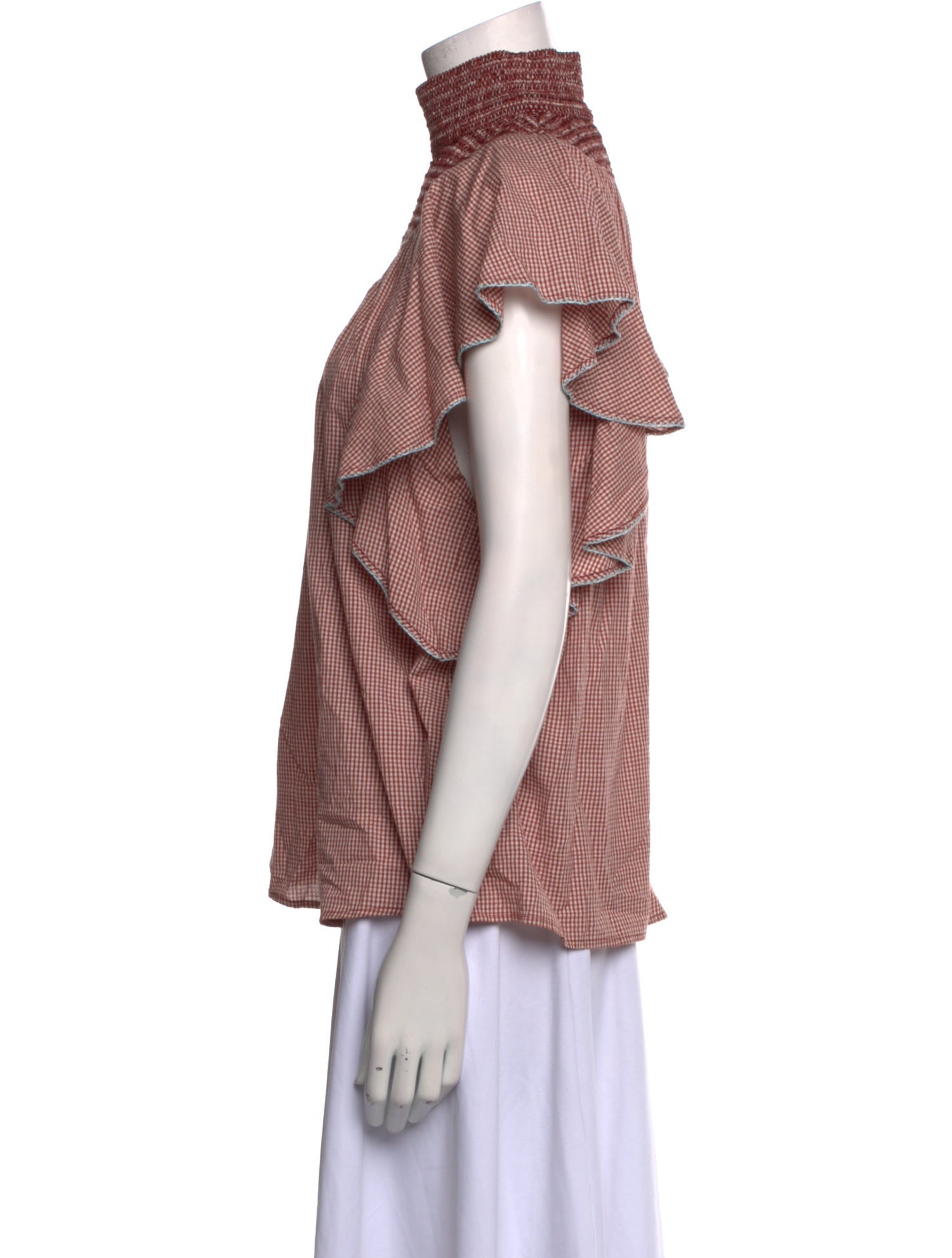 Anaak Plaid Print Turtleneck Top