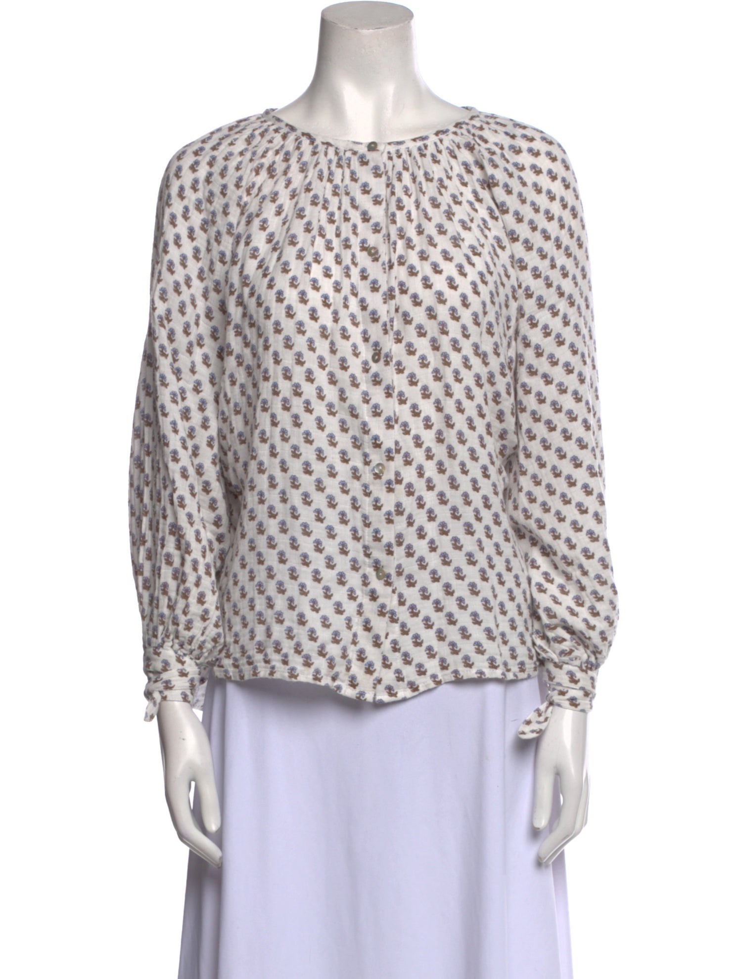 Anaak Printed Bateau Neckline Blouse