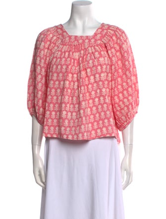 Anaak Printed Square Neckline Crop Top