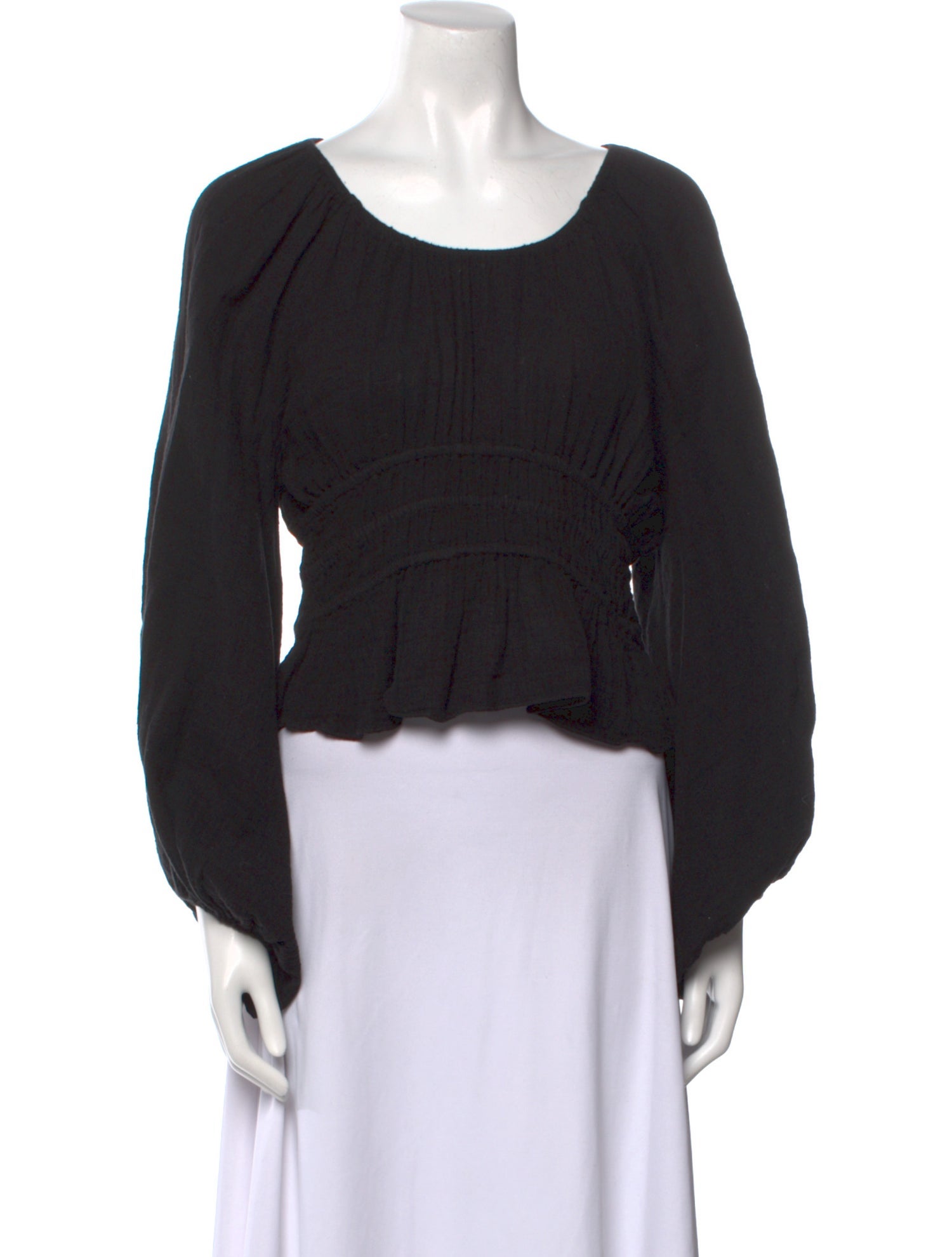 Anaak Scoop Neck Long Sleeve Crop Top