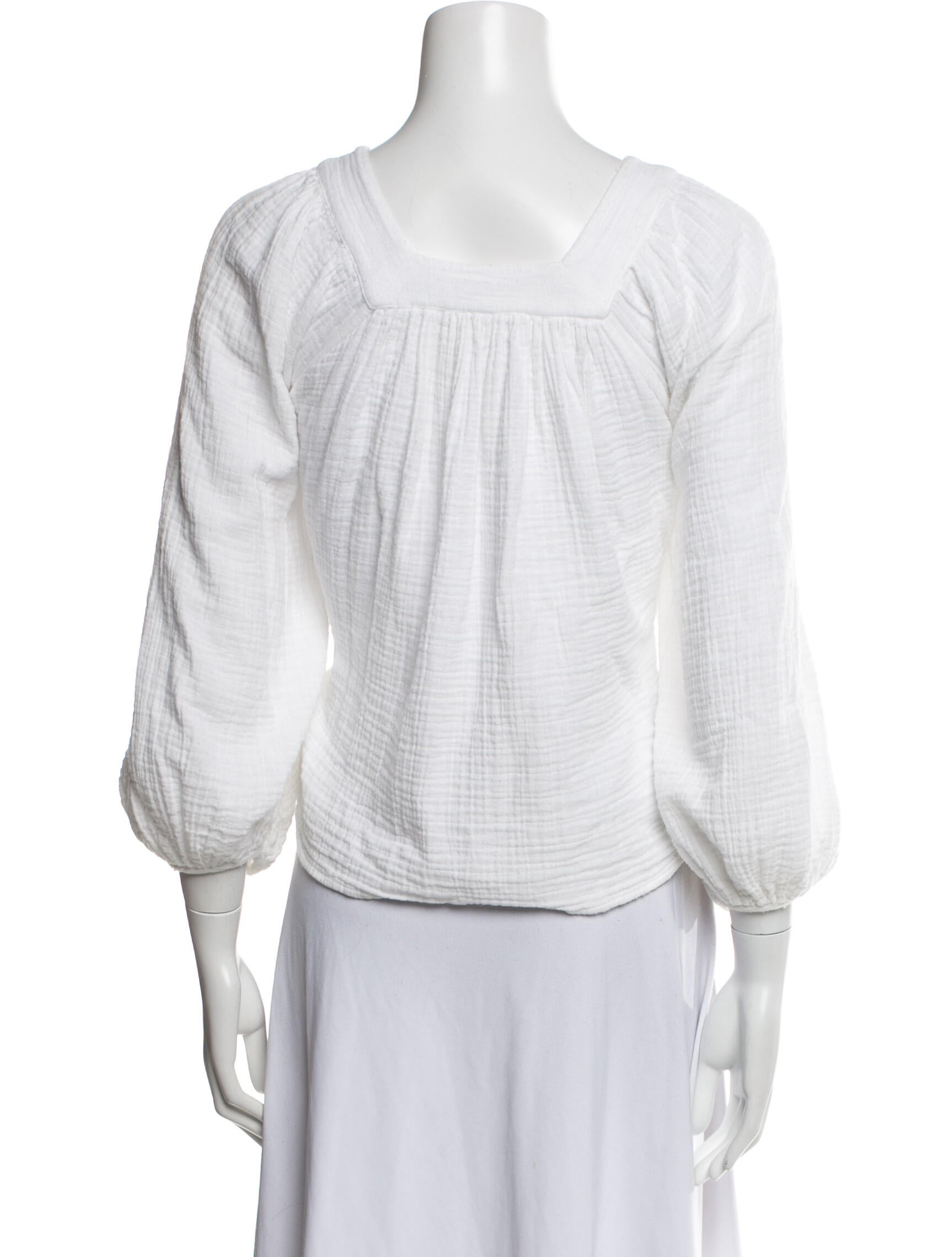Anaak Carrie Mae Square-Neck Scoop Neck Blouse