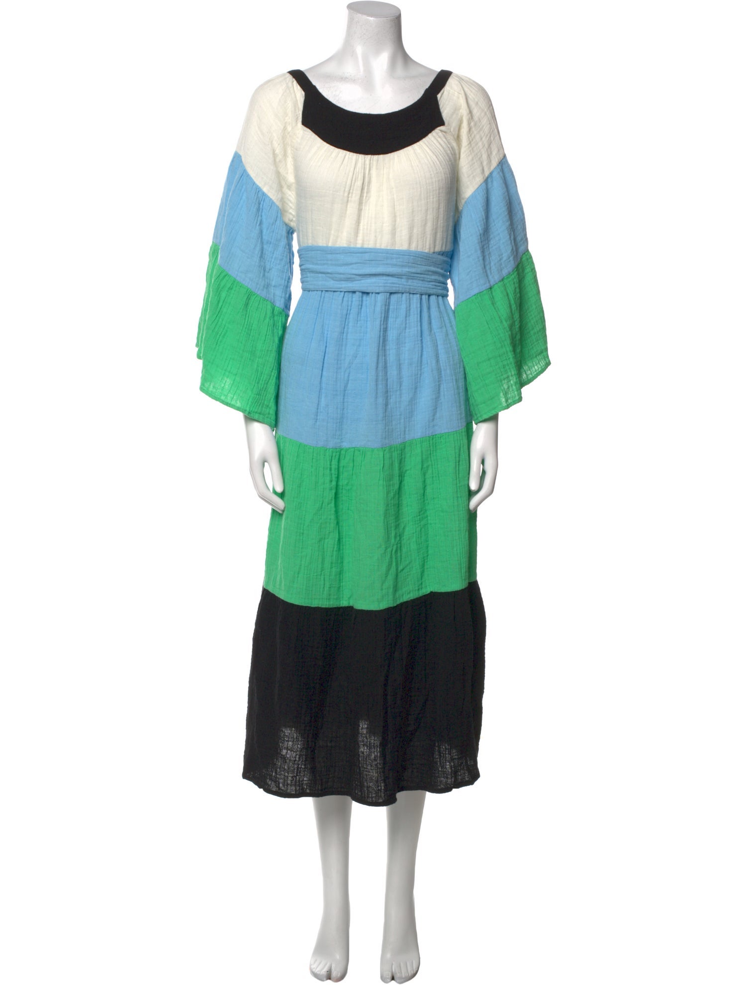 Anaak Colorblock Pattern Midi Length Dress