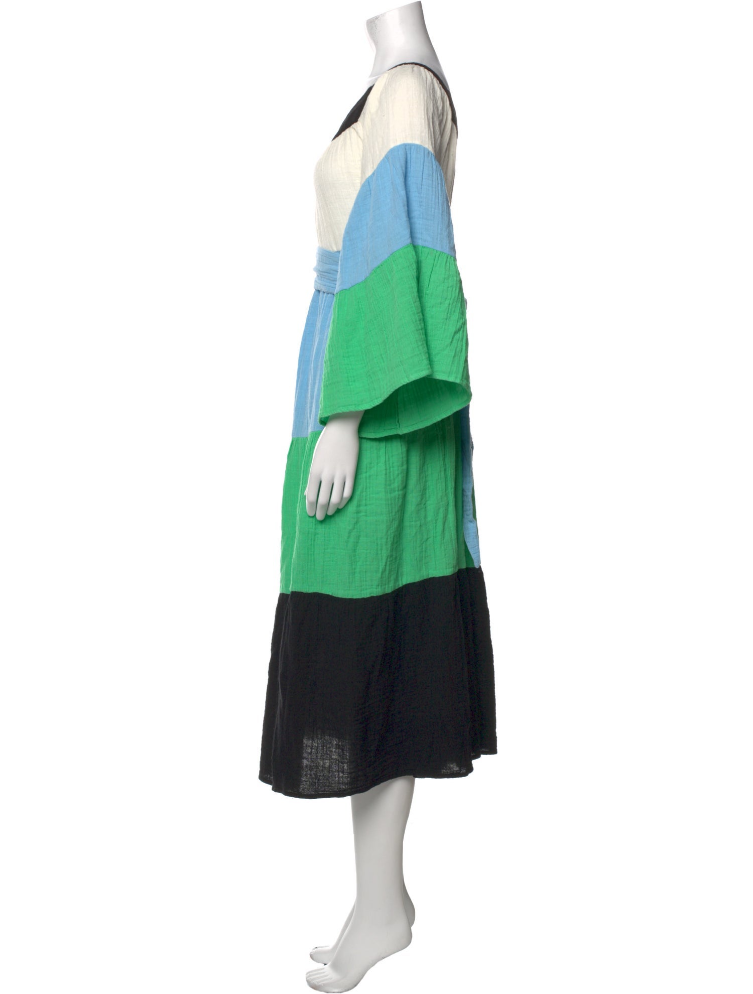 Anaak Colorblock Pattern Midi Length Dress