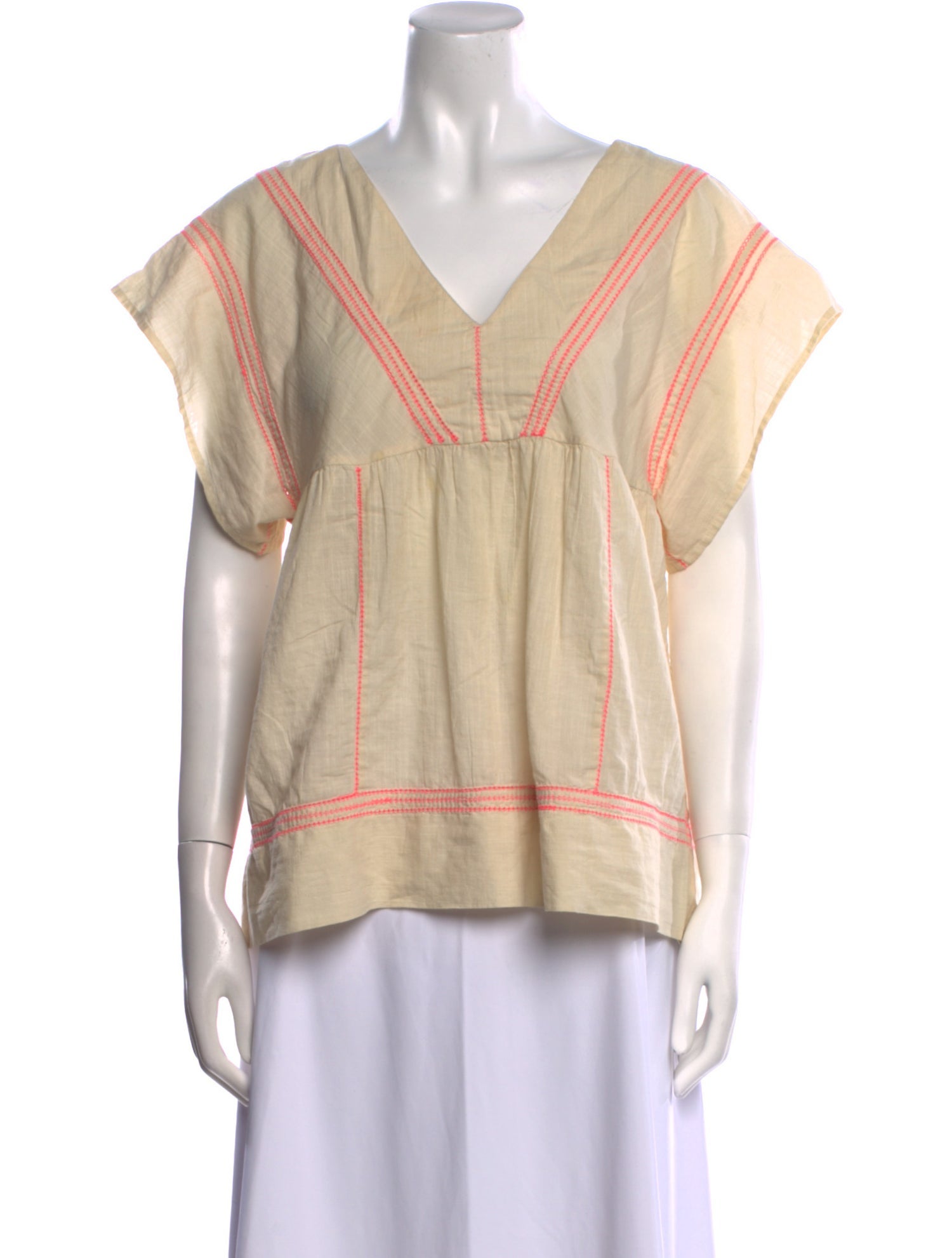 Anaak Striped V-Neck Blouse