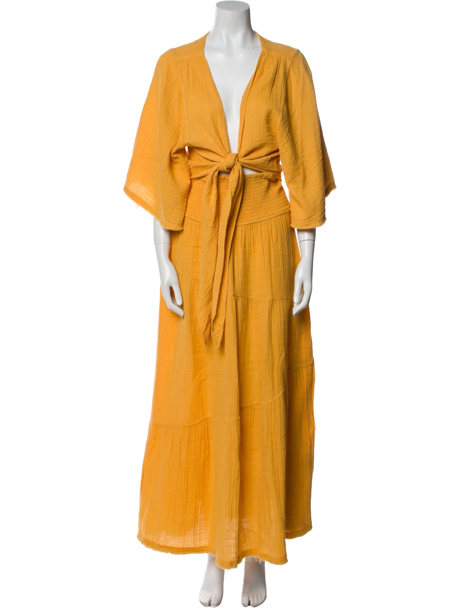 Anaak Raw-Edge Trim Skirt Set