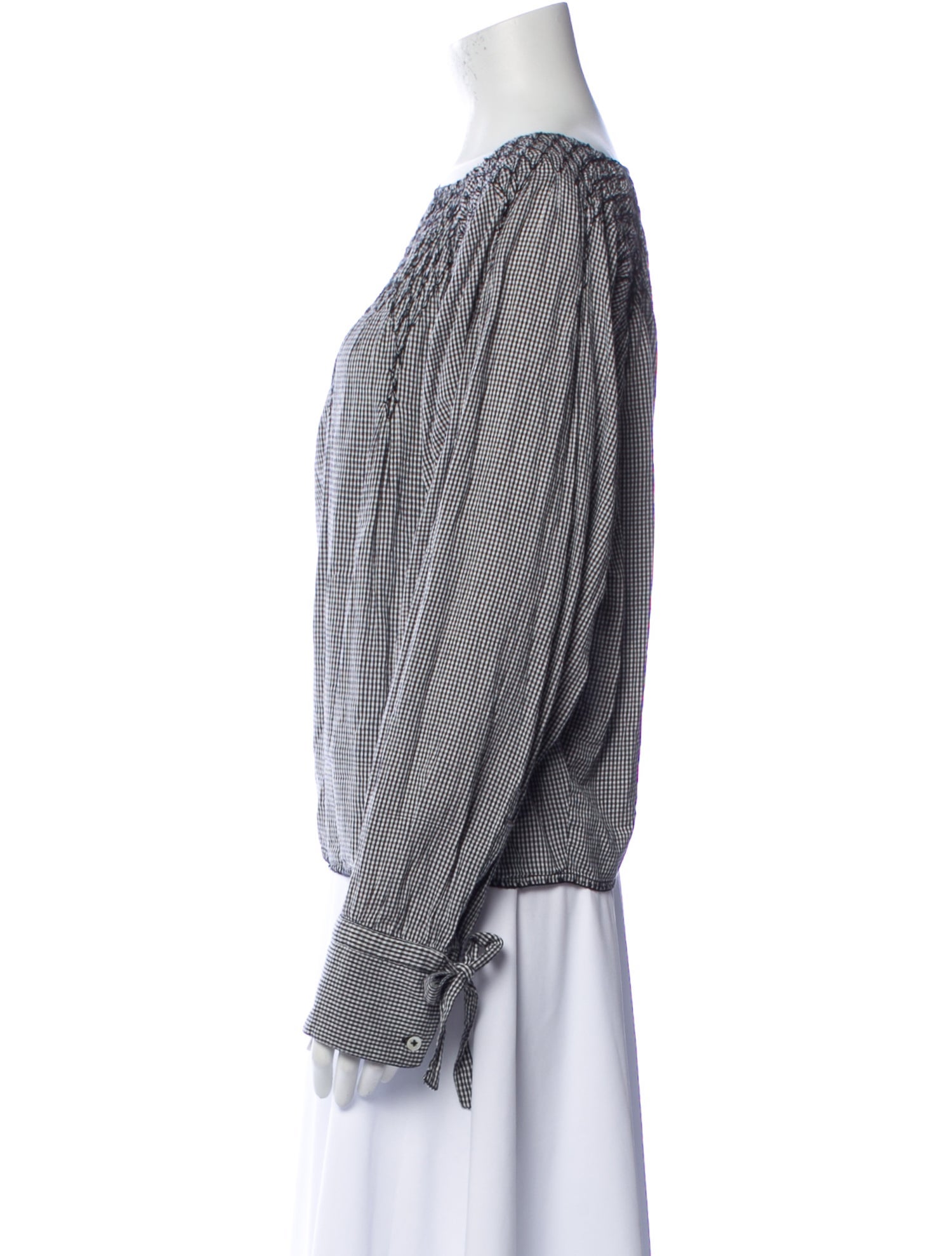 Anaak Plaid Print Bateau Neckline Blouse