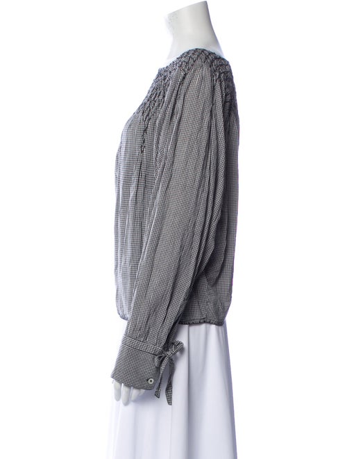 Anaak Plaid Print Bateau Neckline Blouse