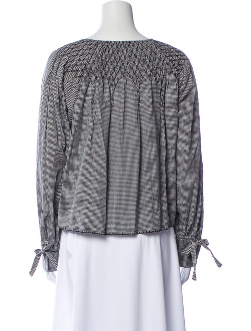 Anaak Plaid Print Bateau Neckline Blouse