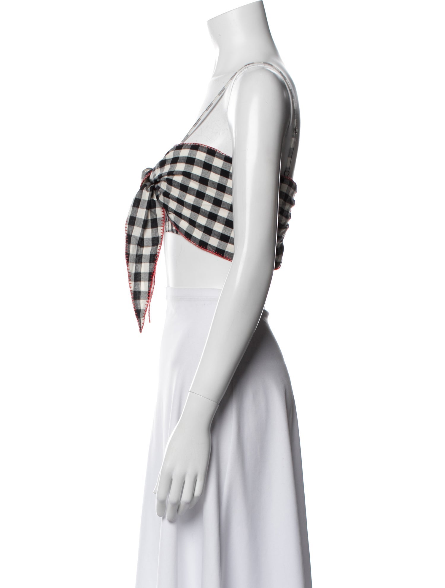 Anaak Plaid Print Square Neckline Crop Top