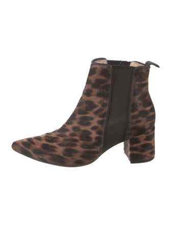 Anna Baiguera Ponyhair Animal Print Chelsea Boots