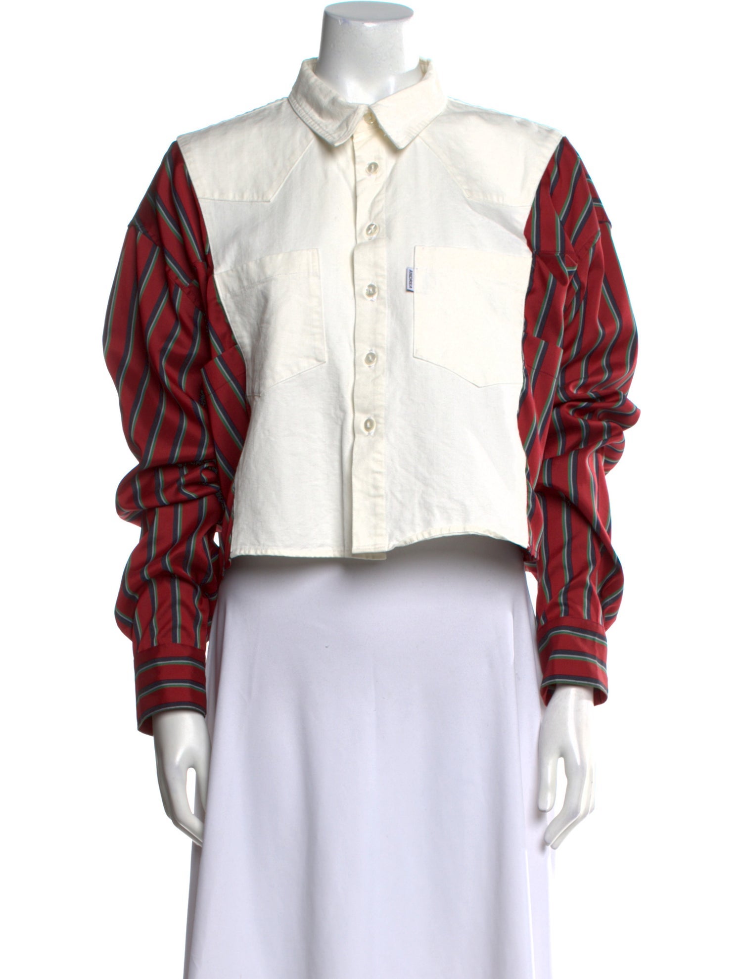 Andrea Crews Printed Long Sleeve Button-Up Top