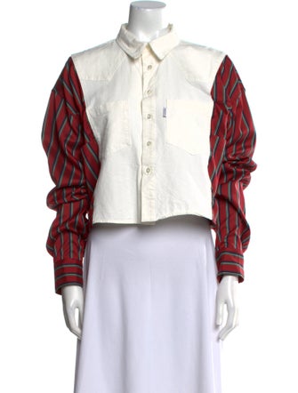 Andrea Crews Printed Long Sleeve Button-Up Top