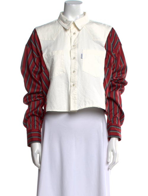 Andrea Crews Printed Long Sleeve Button-Up Top