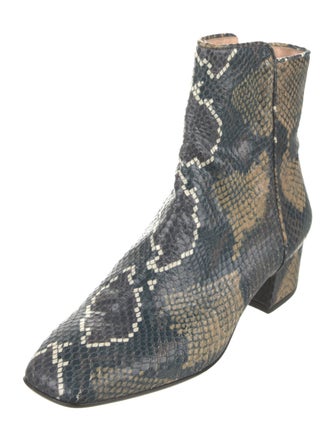 Andrea Gomez Snakeskin Animal Print Boots