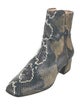 Andrea Gomez Snakeskin Animal Print Boots