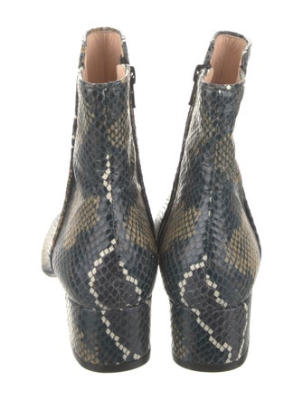 Andrea Gomez Snakeskin Animal Print Boots