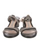 Andrea Gomez Leather Colorblock Pattern Sandals