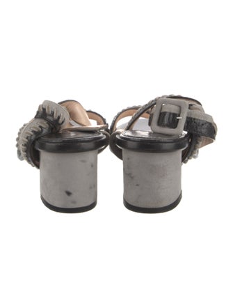 Andrea Gomez Leather Colorblock Pattern Sandals