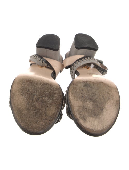 Andrea Gomez Leather Colorblock Pattern Sandals