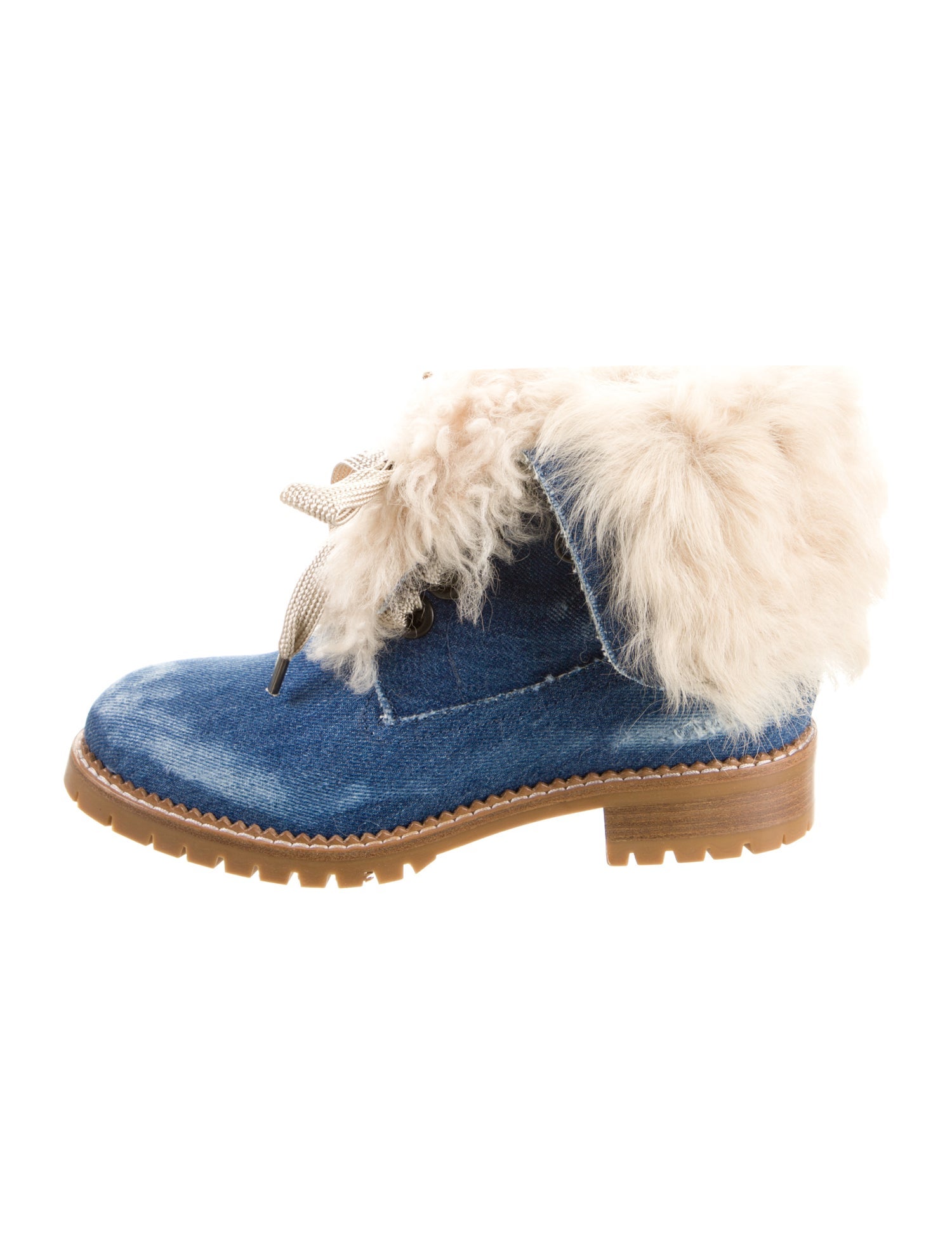 Andrea Gomez Denim Distressed Accents Boots