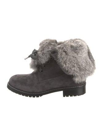 Andrea Gomez Suede Printed Lace-Up Boots