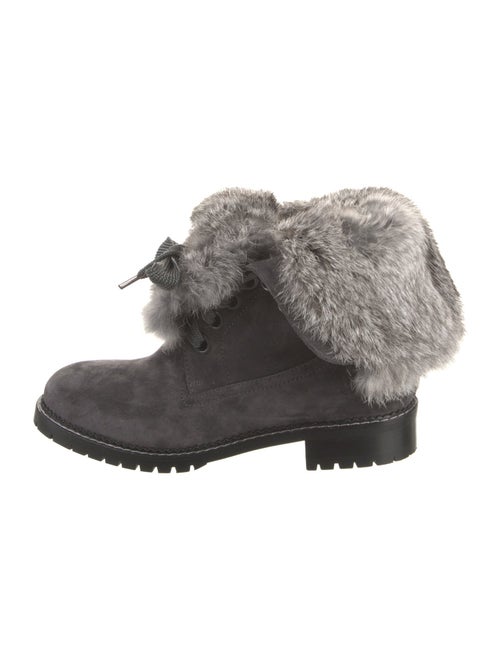 Andrea Gomez Suede Printed Lace-Up Boots