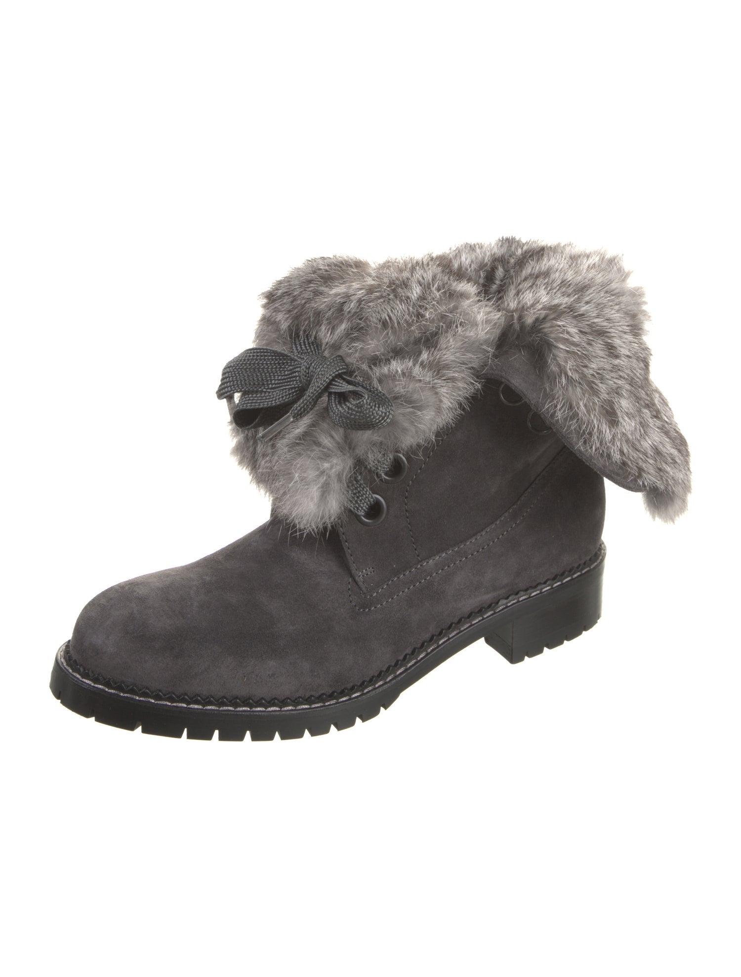 Andrea Gomez Suede Printed Lace-Up Boots