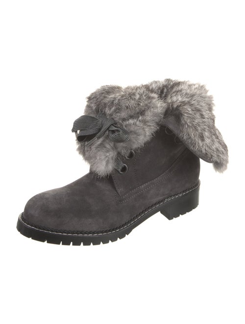 Andrea Gomez Suede Printed Lace-Up Boots