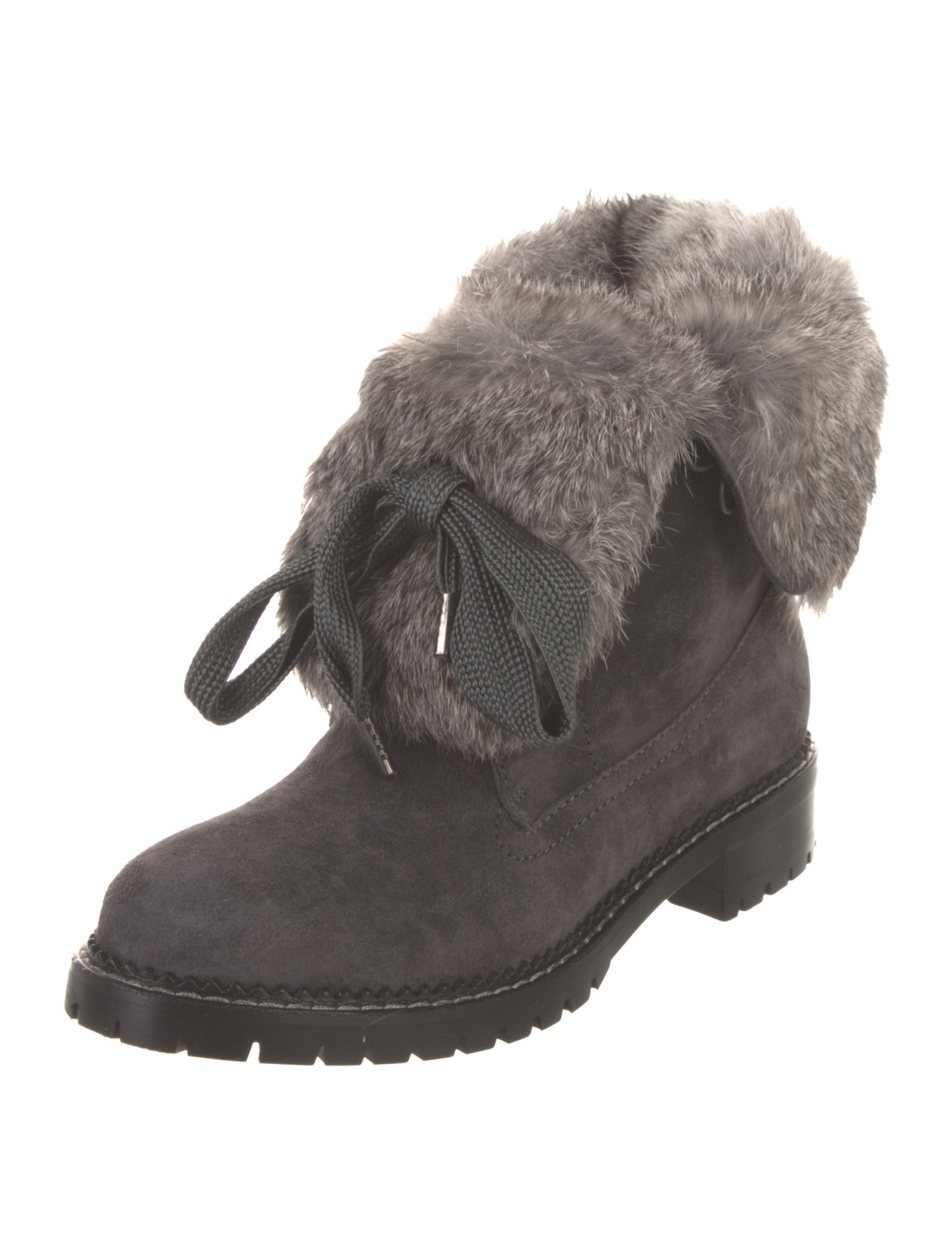 Andrea Gomez Suede Printed Lace-Up Boots w/ Tags