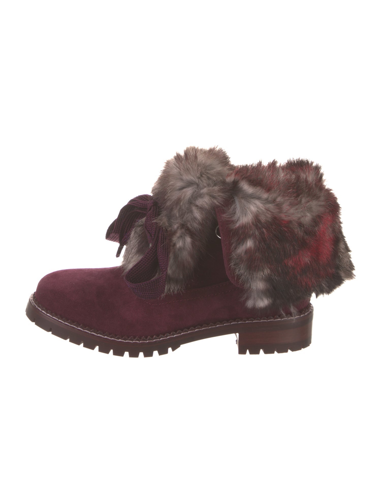 Andrea Gomez Suede Fur Trim Boots w/ Tags