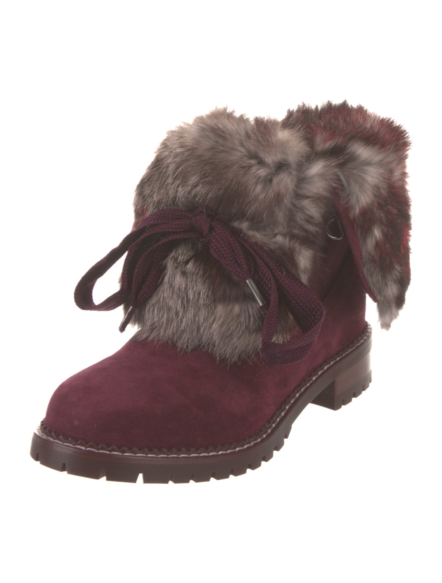 Andrea Gomez Suede Fur Trim Boots w/ Tags
