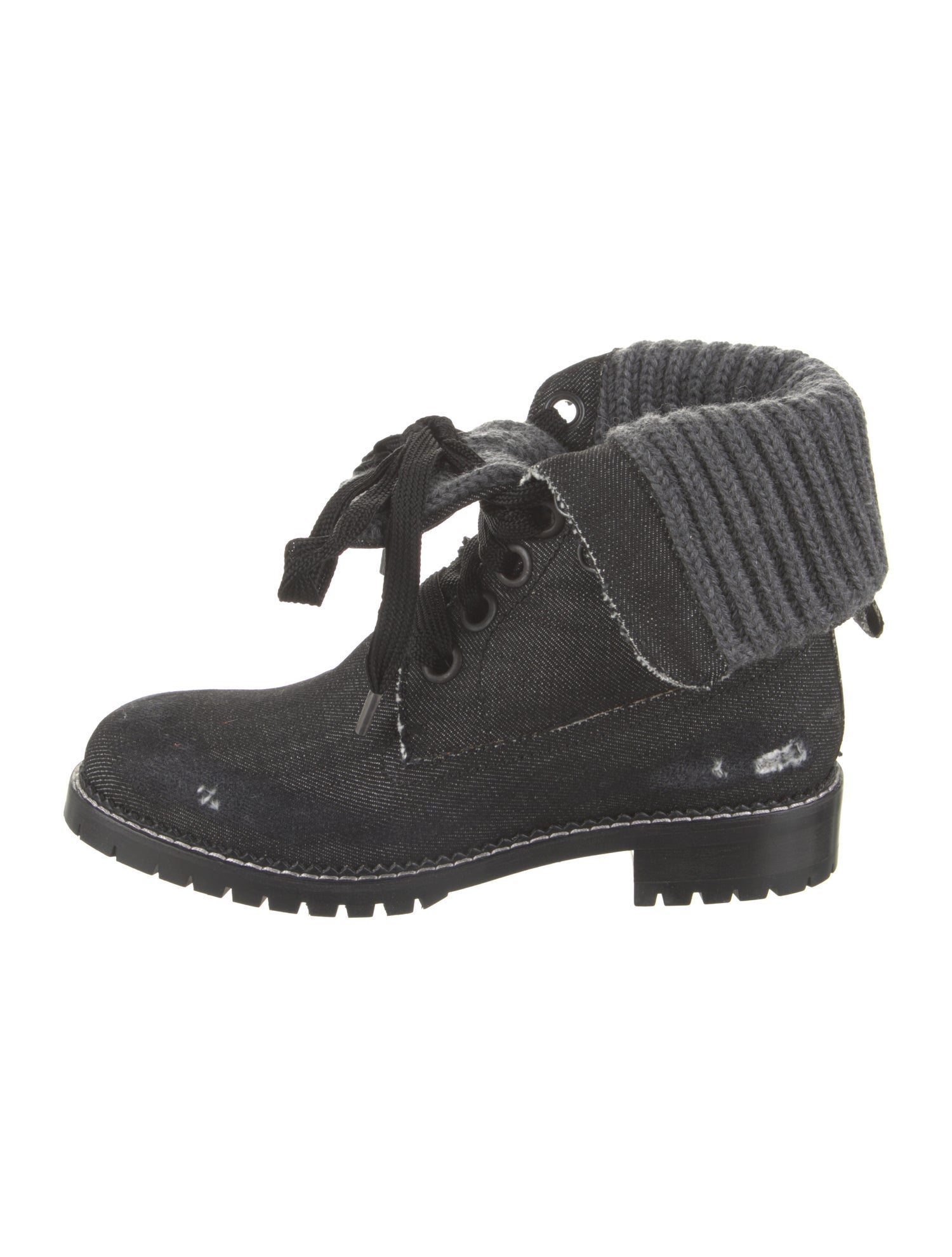 Andrea Gomez Denim Combat Boots