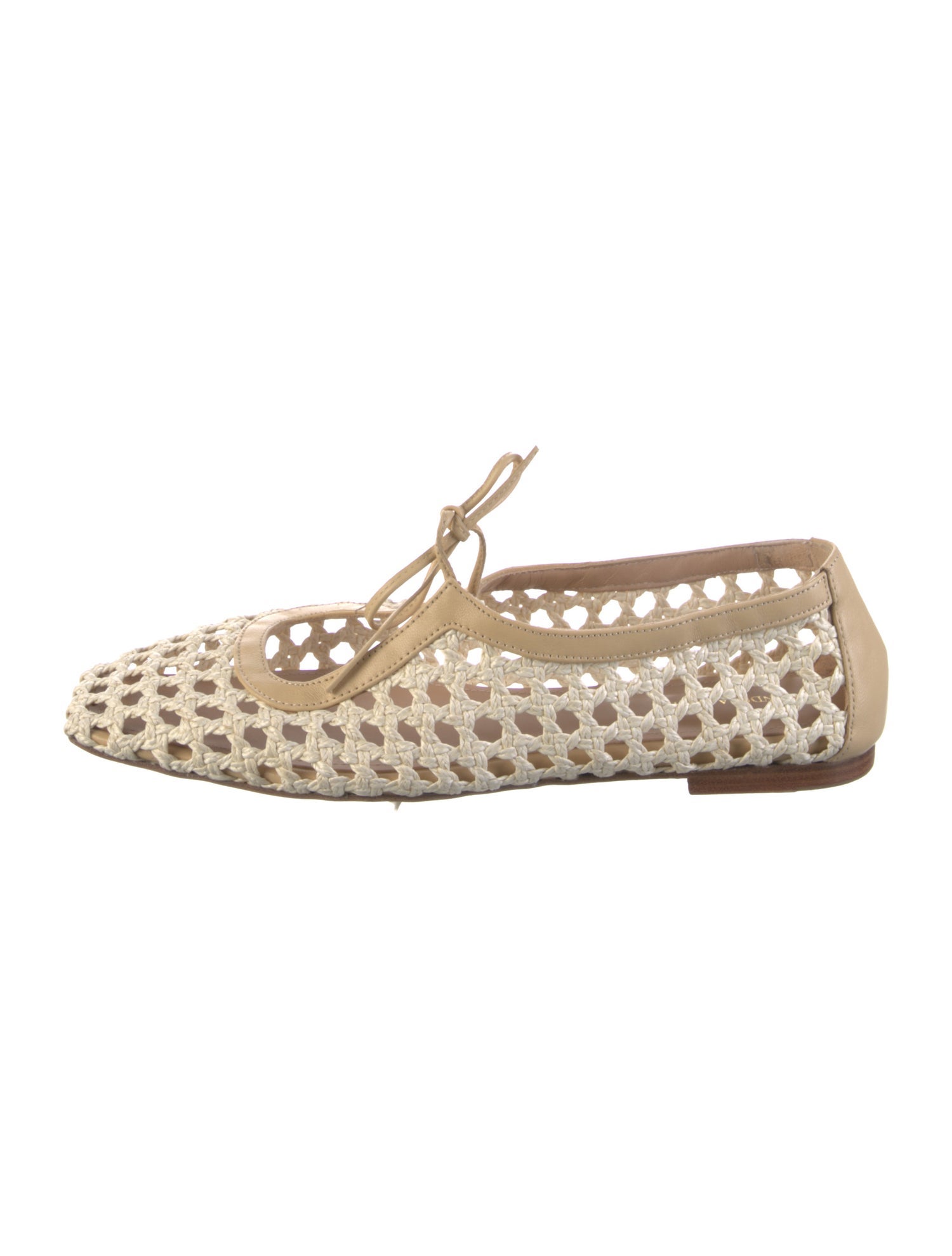 Andrea Gomez Leather Embroidered Accent Flats