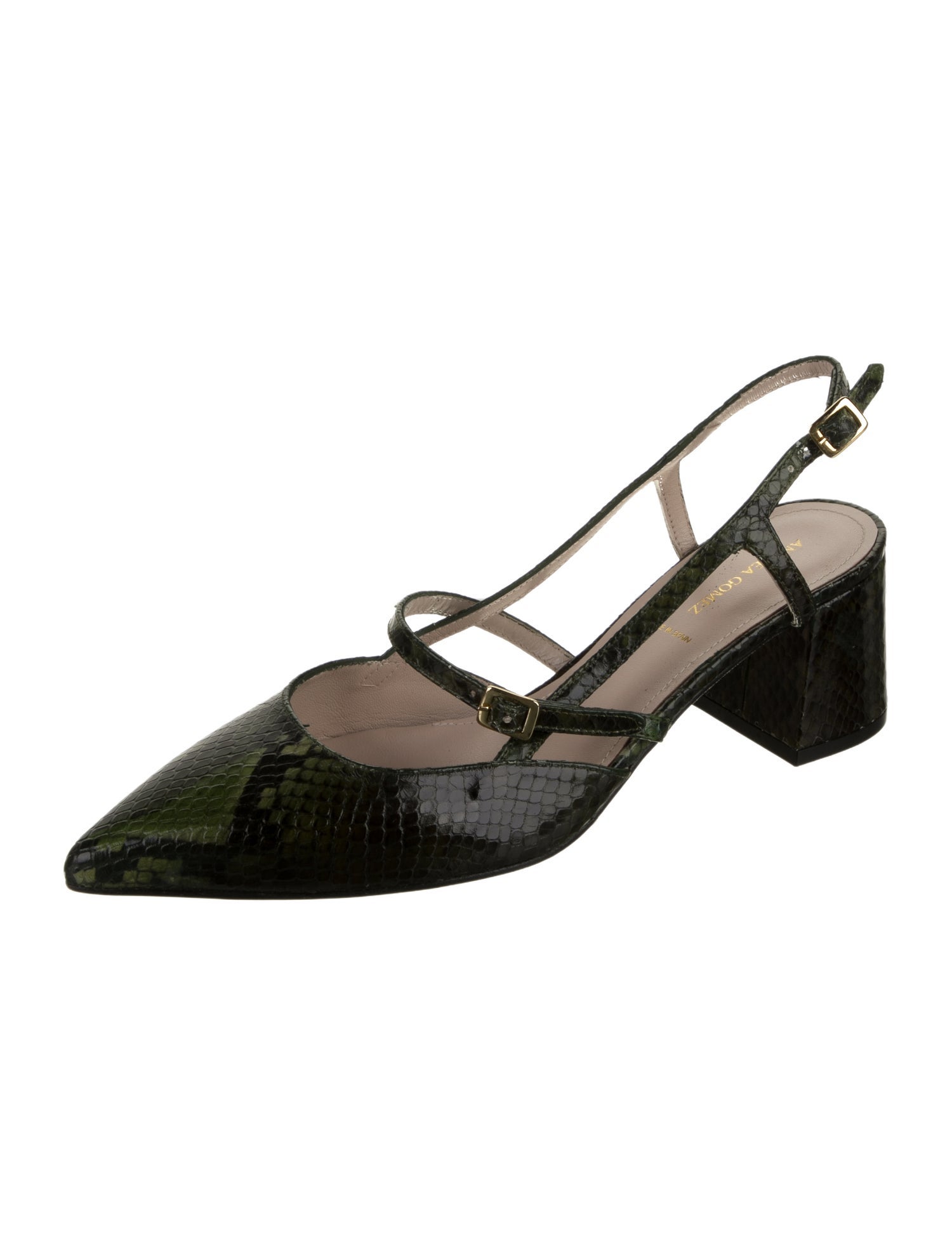 Andrea Gomez Leather Slingback Pumps