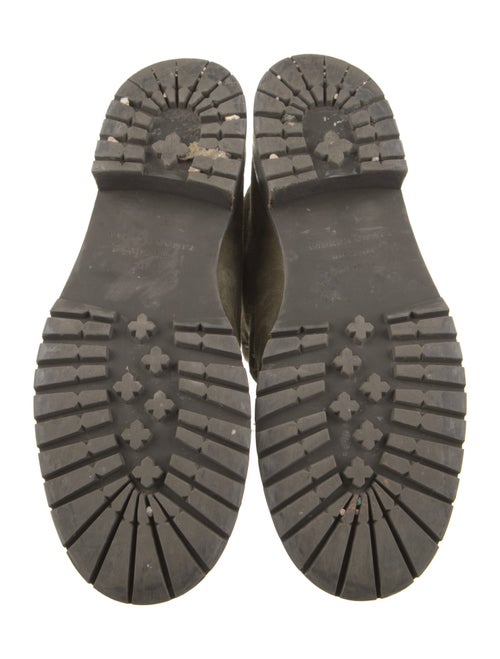 Andrea Gomez Suede Fur Trim Combat Boots