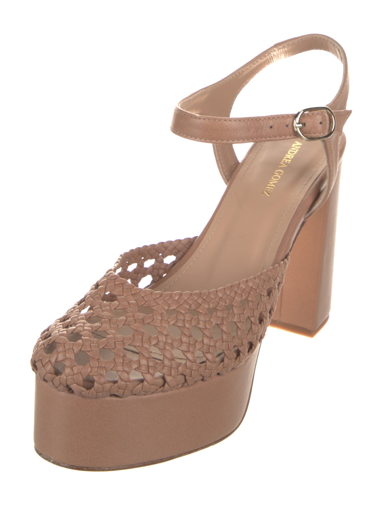 Andrea Gomez Leather Slingback Pumps