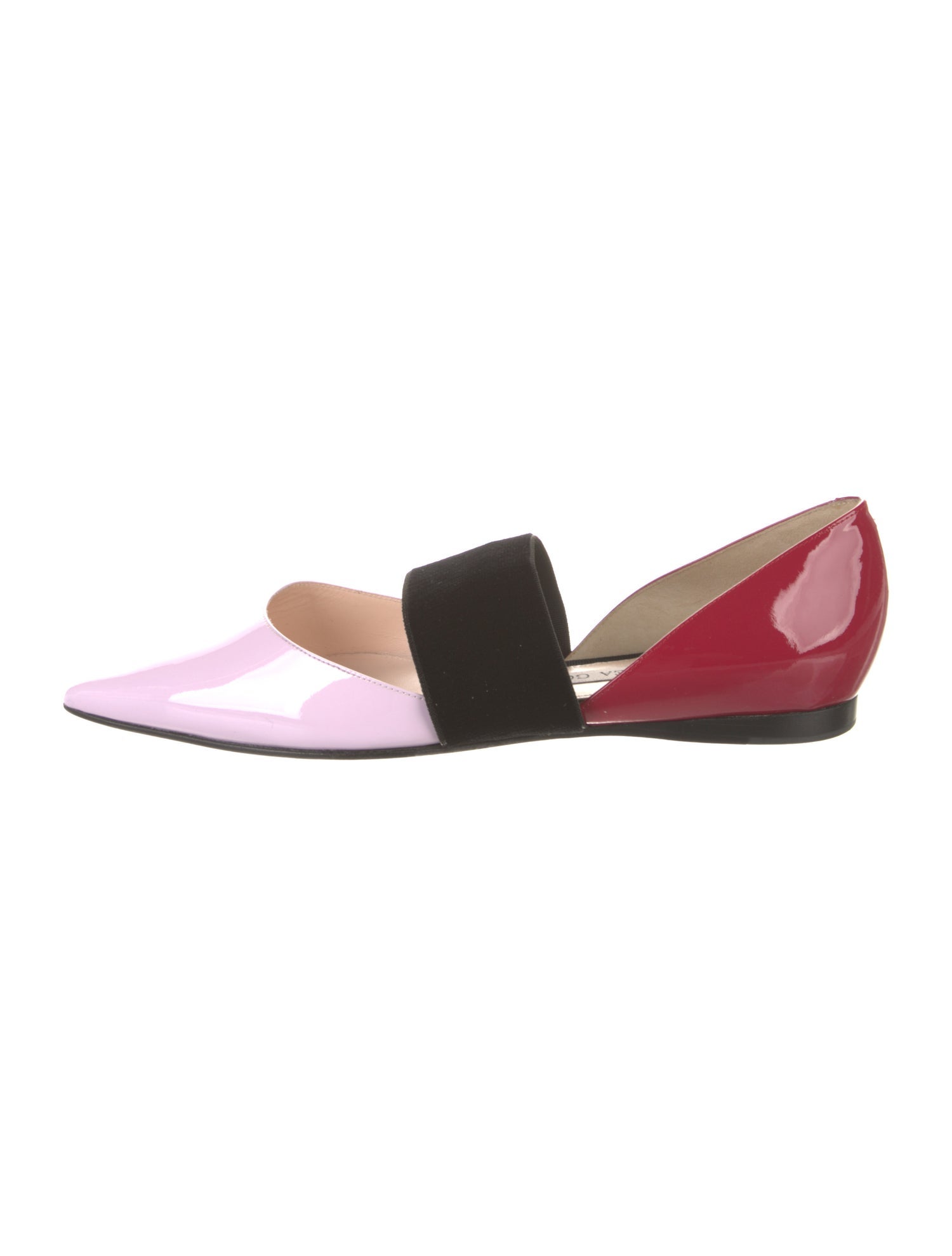 Andrea Gomez Patent Leather Colorblock Pattern D'Orsay Flats w/ Tags