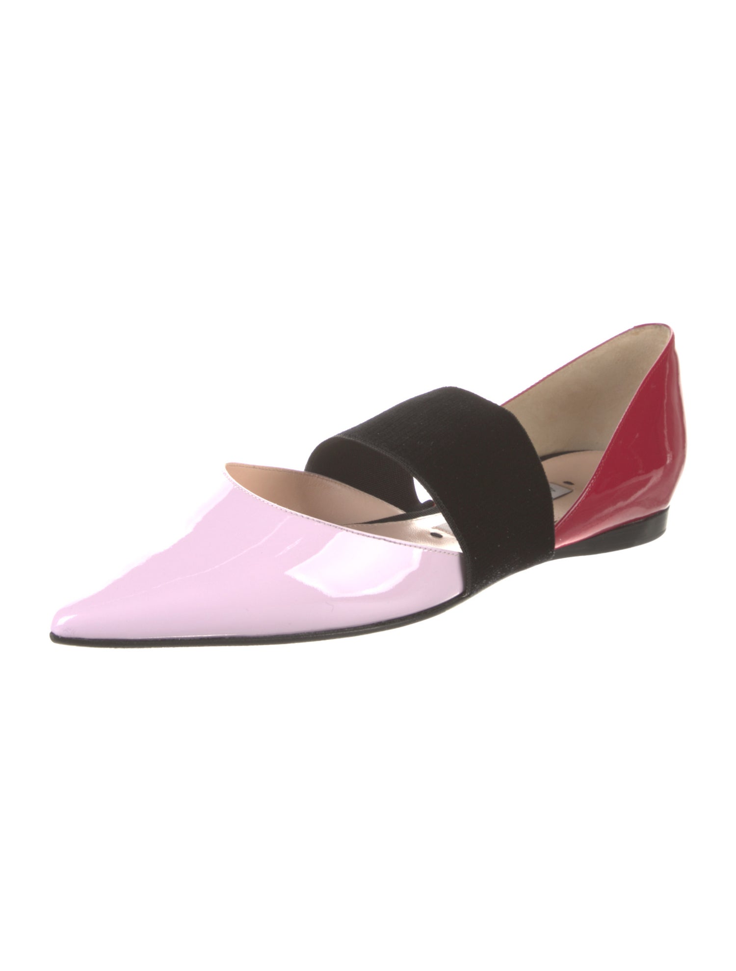 Andrea Gomez Patent Leather Colorblock Pattern D'Orsay Flats w/ Tags