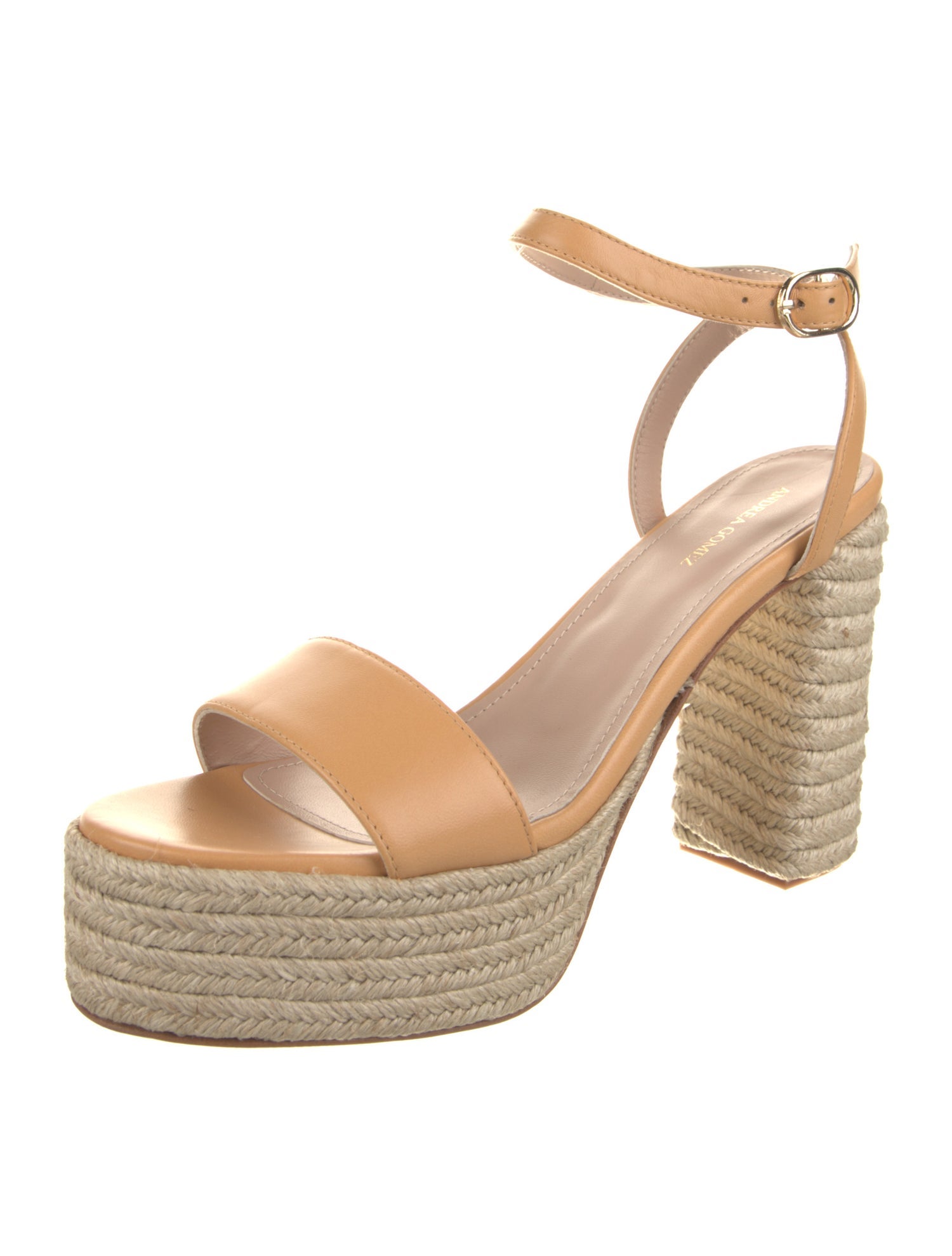 Andrea Gomez Leather Leather Trim Embellishment Espadrilles w/ Tags