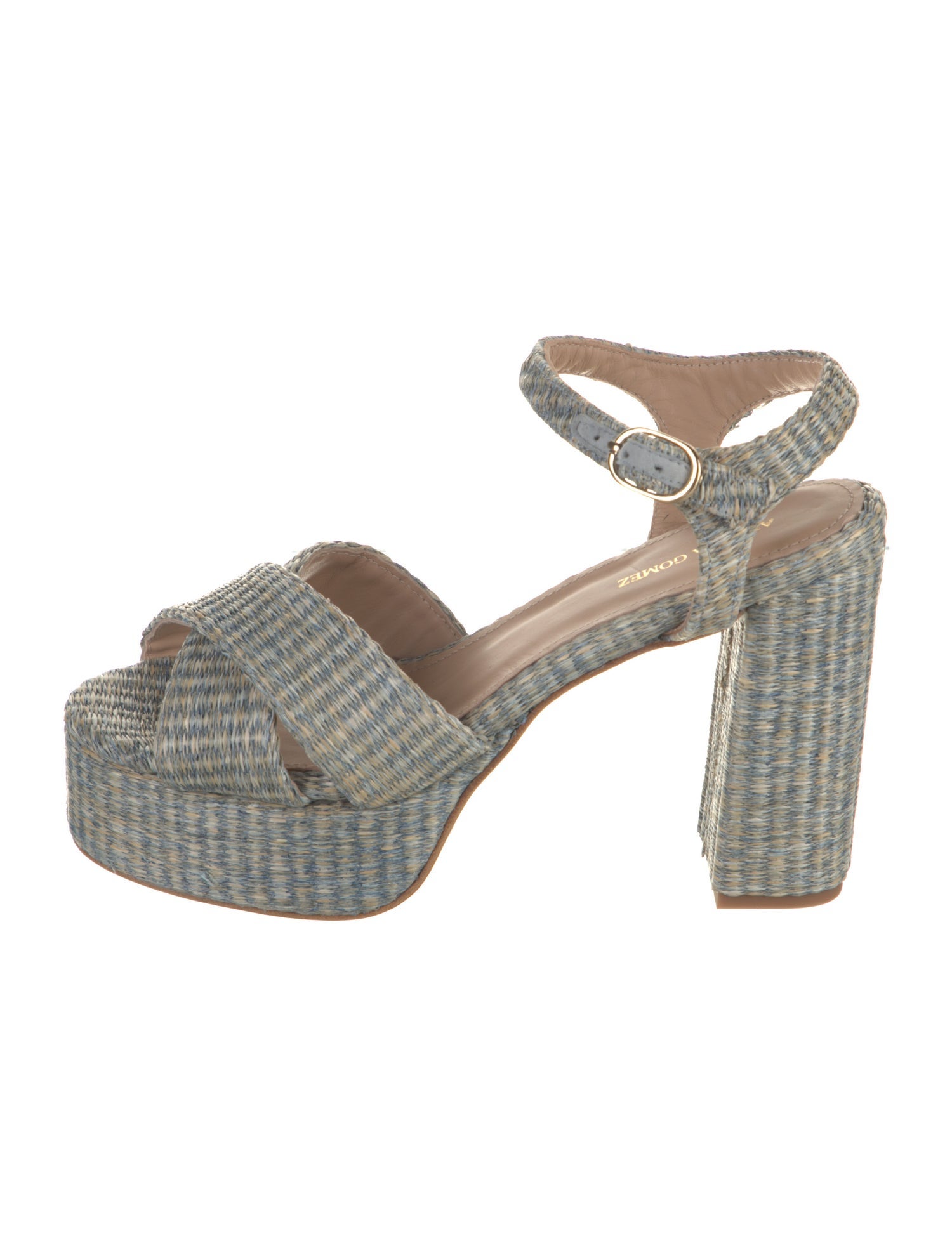 Andrea Gomez Raffia Striped Espadrilles