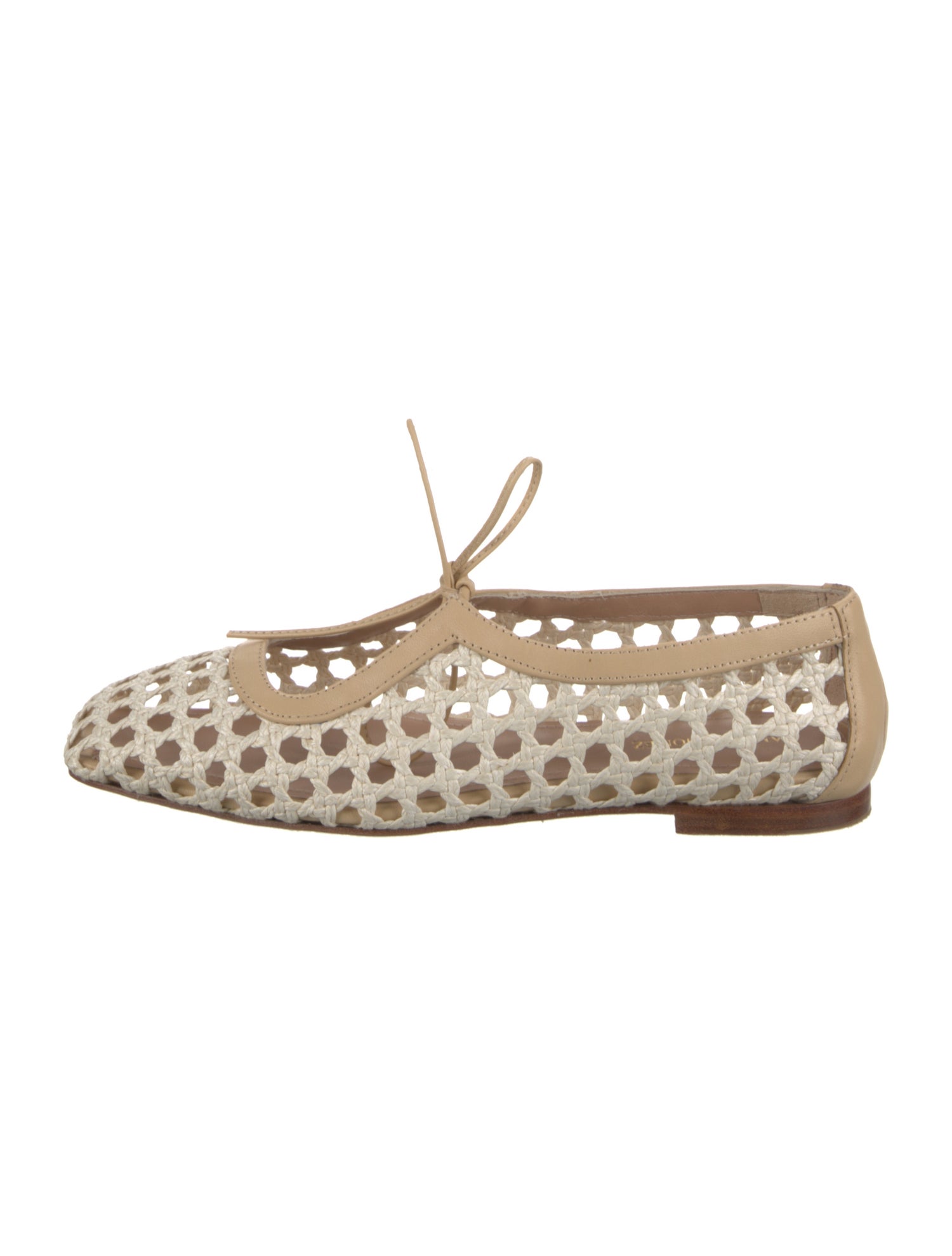 Andrea Gomez Raffia Cutout Accent Flats